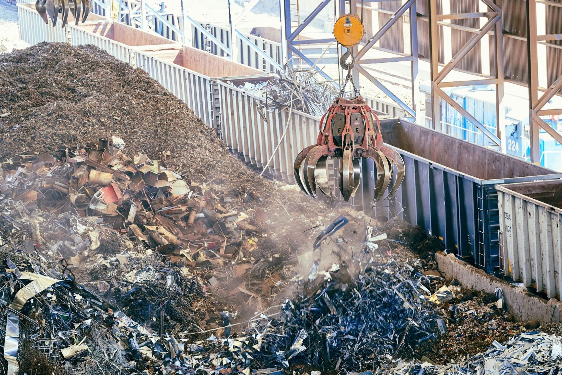 Recyclinganlage mit sortierten Wertstoffen